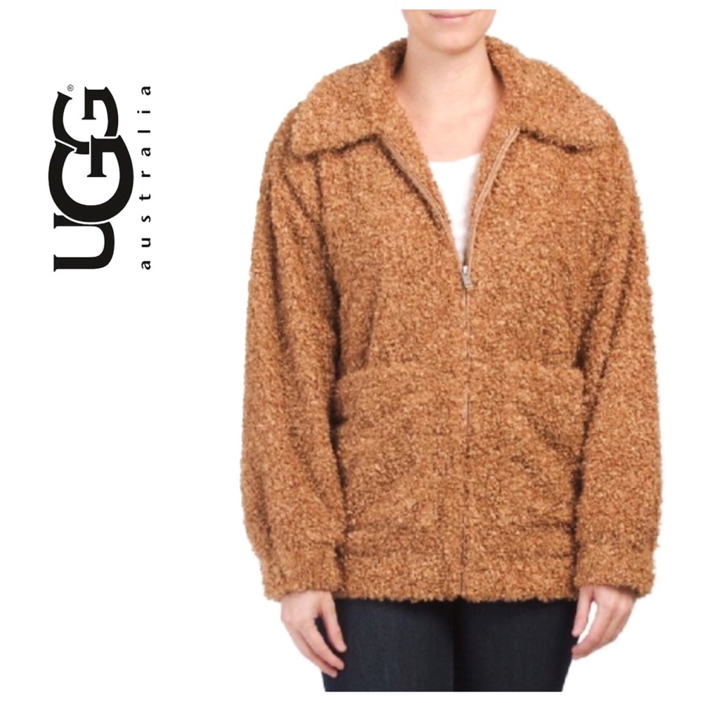 New UGG Kaley Teddy Bear Faux Fur Coat - Picture 2 of 16